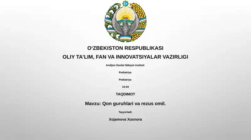 Qon guruhlari va rezus omil 1