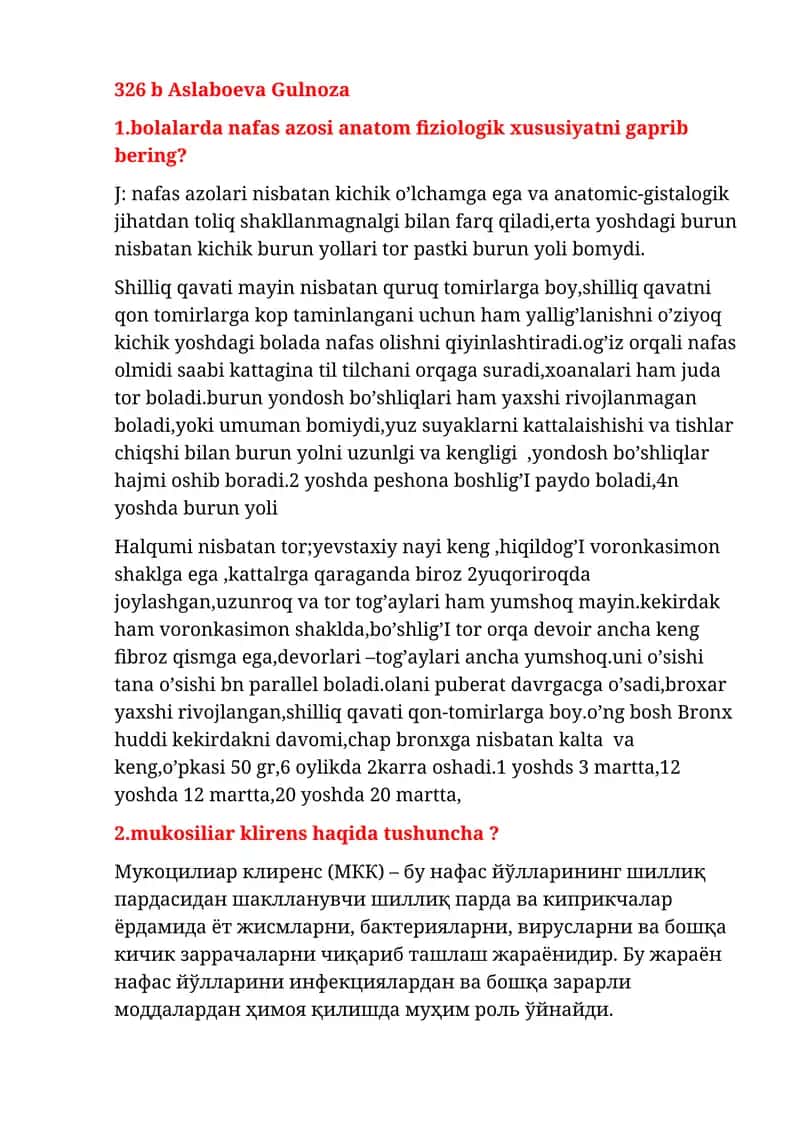Nafas azosi anatom fiziologik xususiyat 1