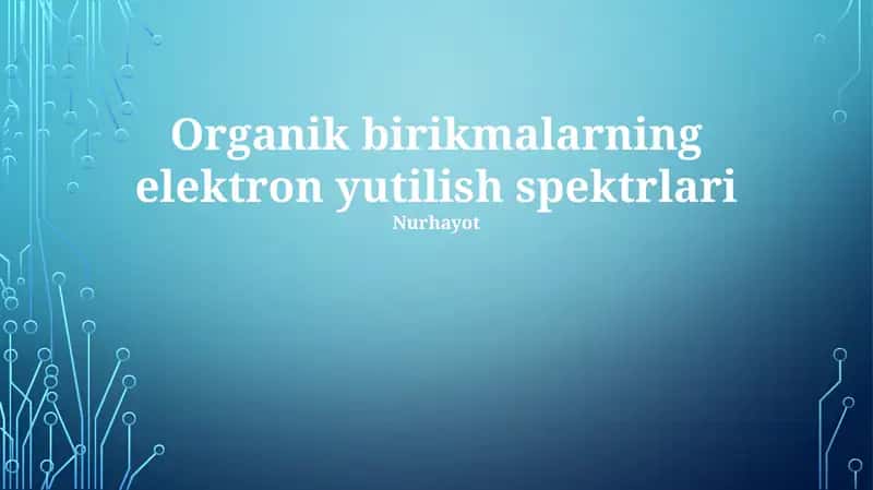 Elektron yutilish spektrlari 1
