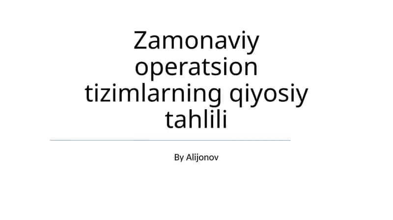 Fayl Tizimi Taqqoslash 1
