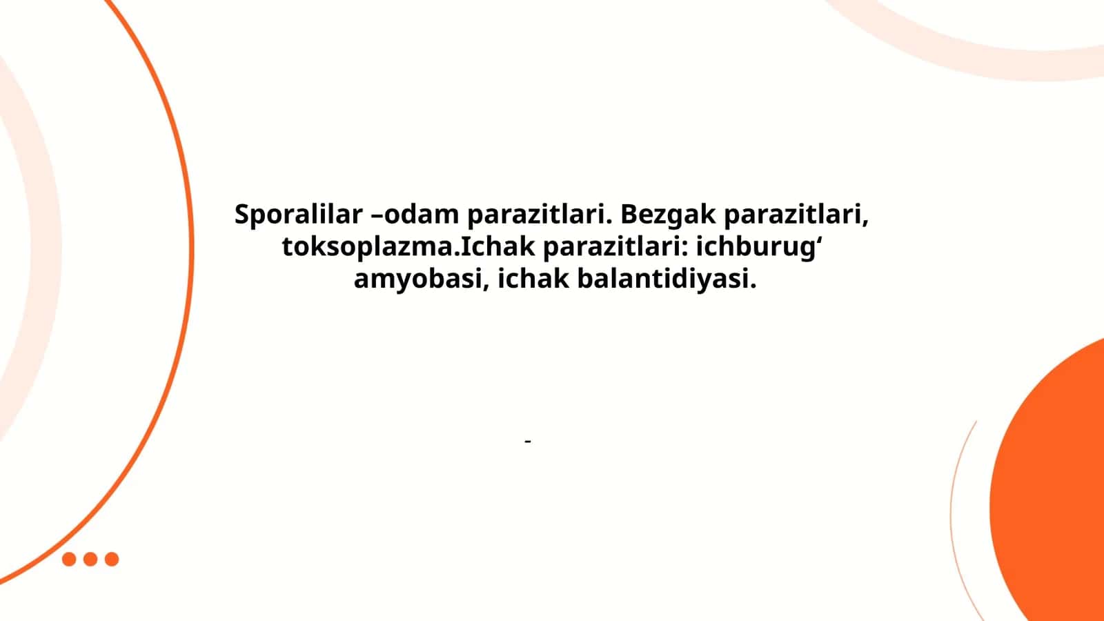Sporalilar –odam parazitlari 1