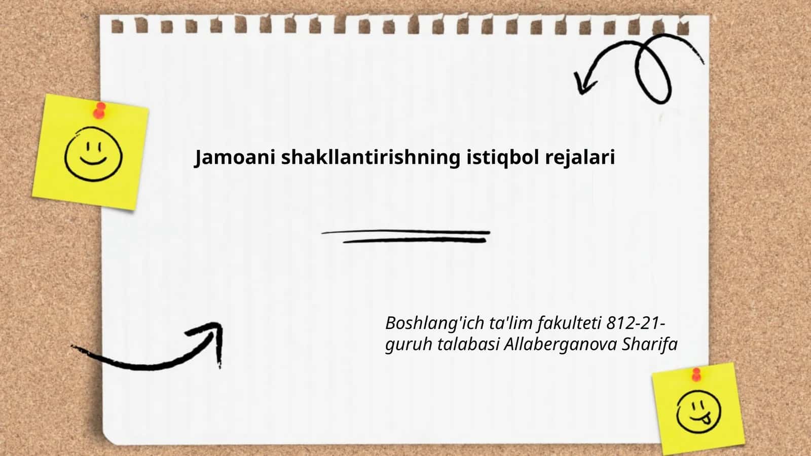 Jamoani shakllantirishning istiqbol rejalari 1