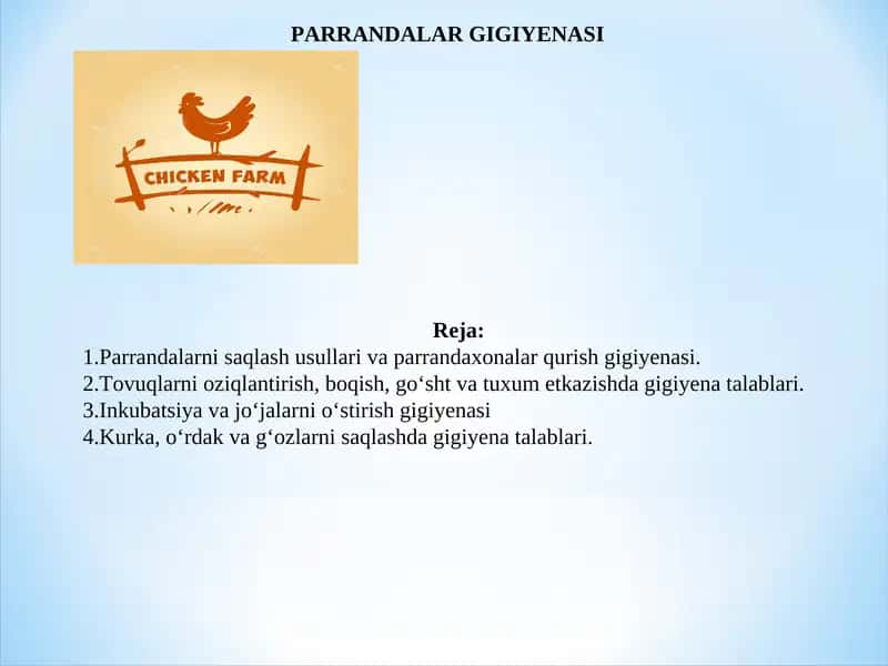 Parrandalar gigiyenasi 1