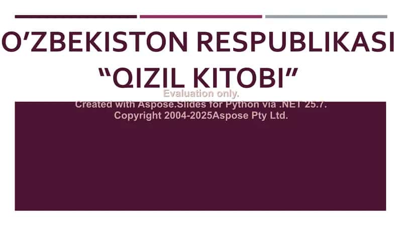 O'zbekiston Respublikasi "Qizil kitobi" 1