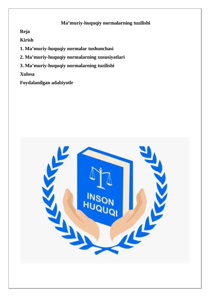 Ma'muriy-huquqiy normalar 1