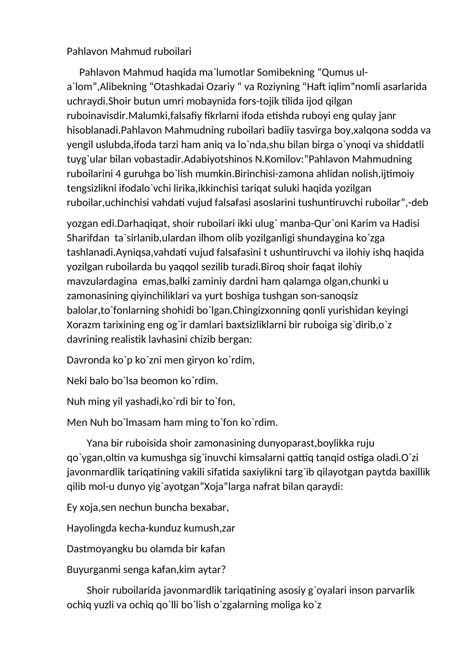 Pahlavon Mahmud ruboilari 1