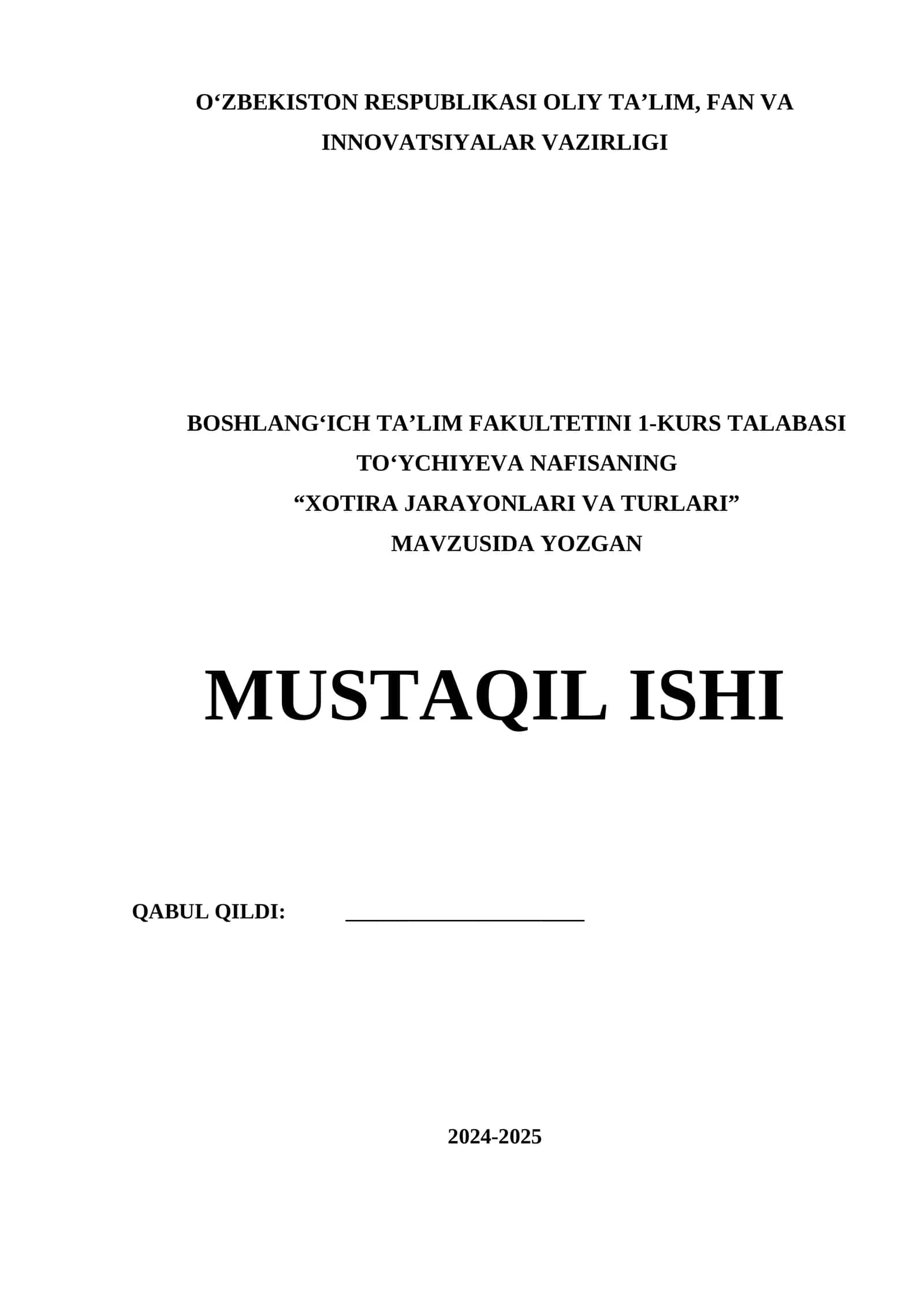 Xotira jarayonlari va turlari 1