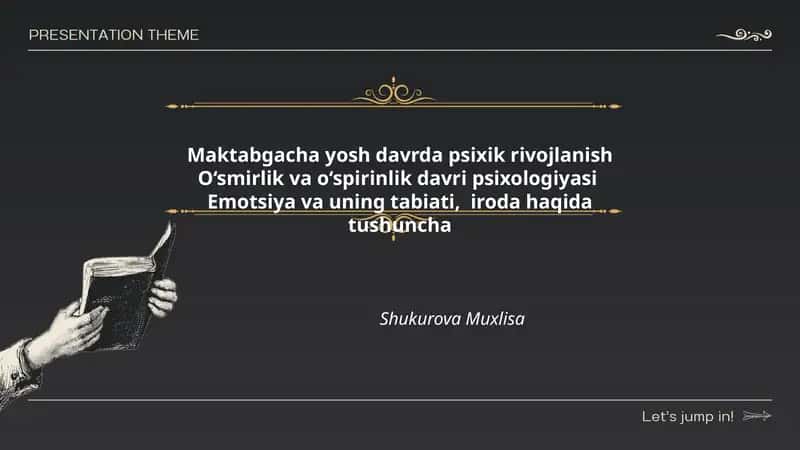 Maktabgacha yosh davrda psixik rivojlanish 1