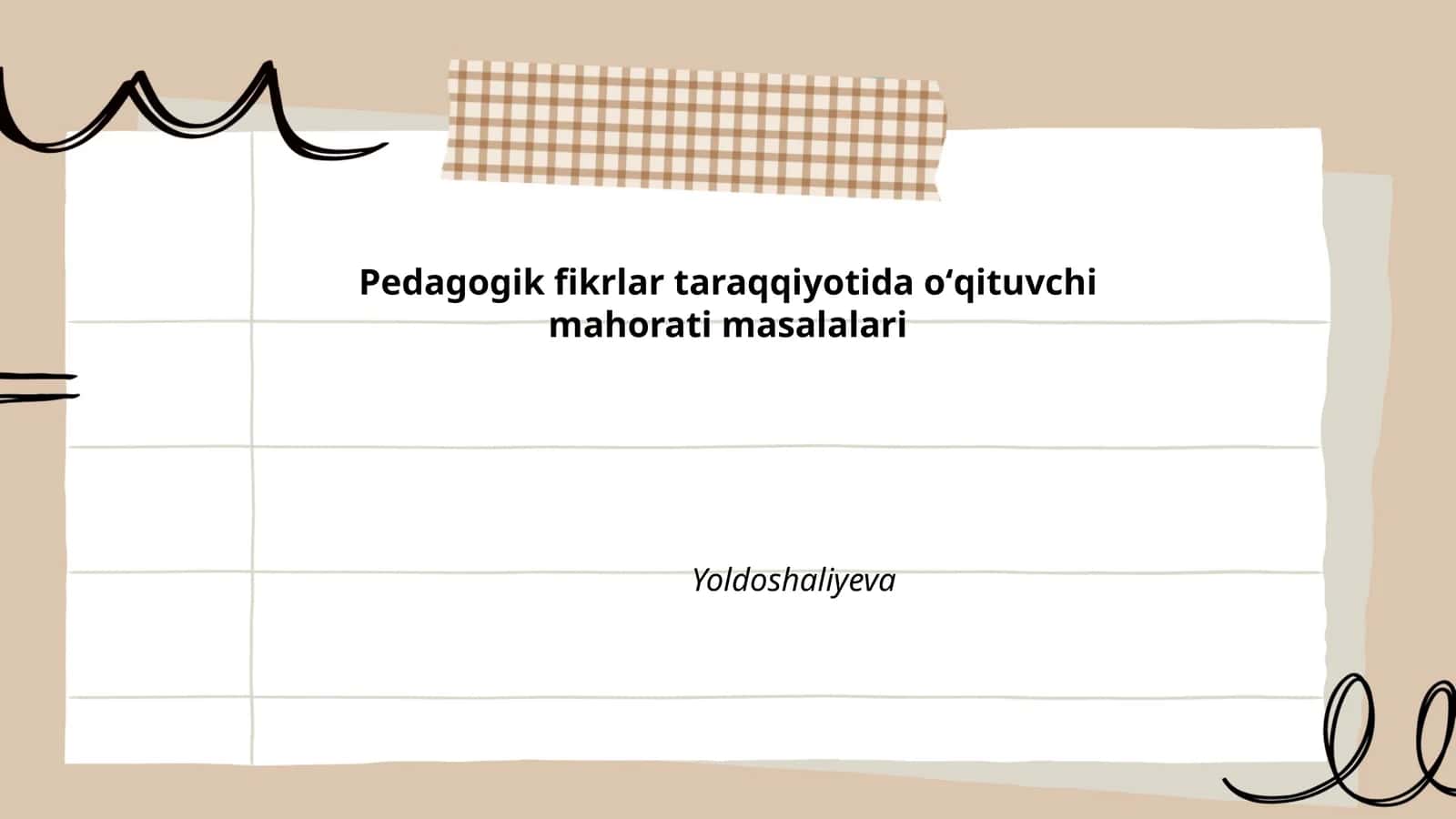 O'qituvchi mahorati masalalari 1