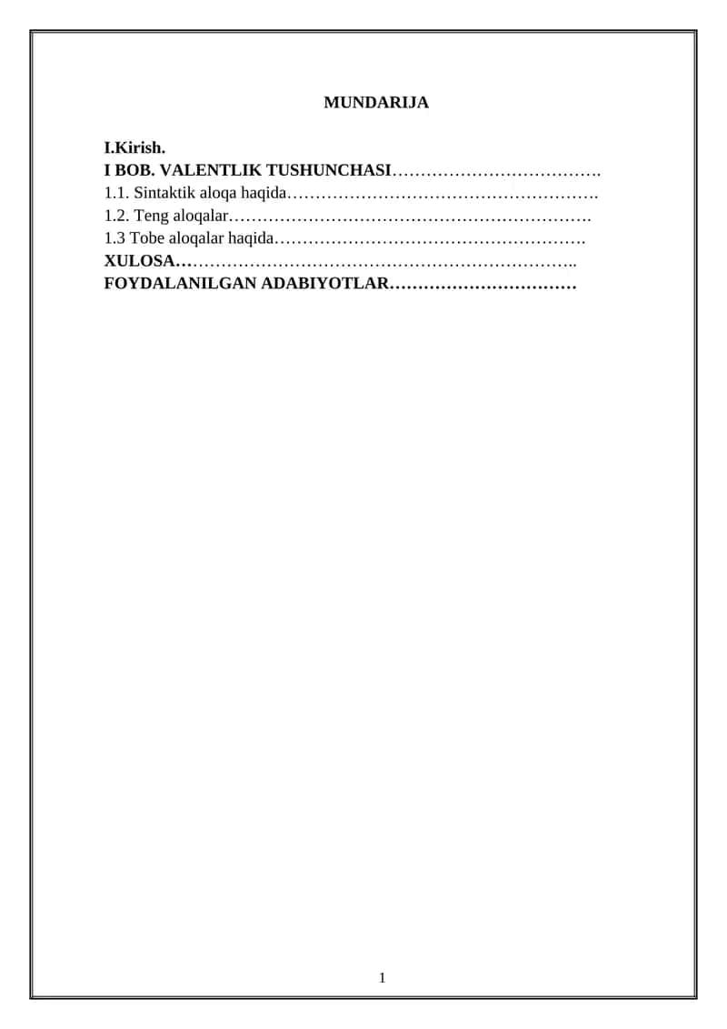 Valentlik Tushunchasi 1