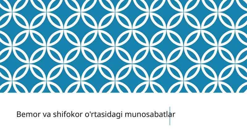 Bemor va shifokor o'rtasidagi munosabatlar 1