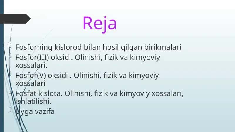 Fosforning kislorod bilan hosil qilgan birikmalari 1