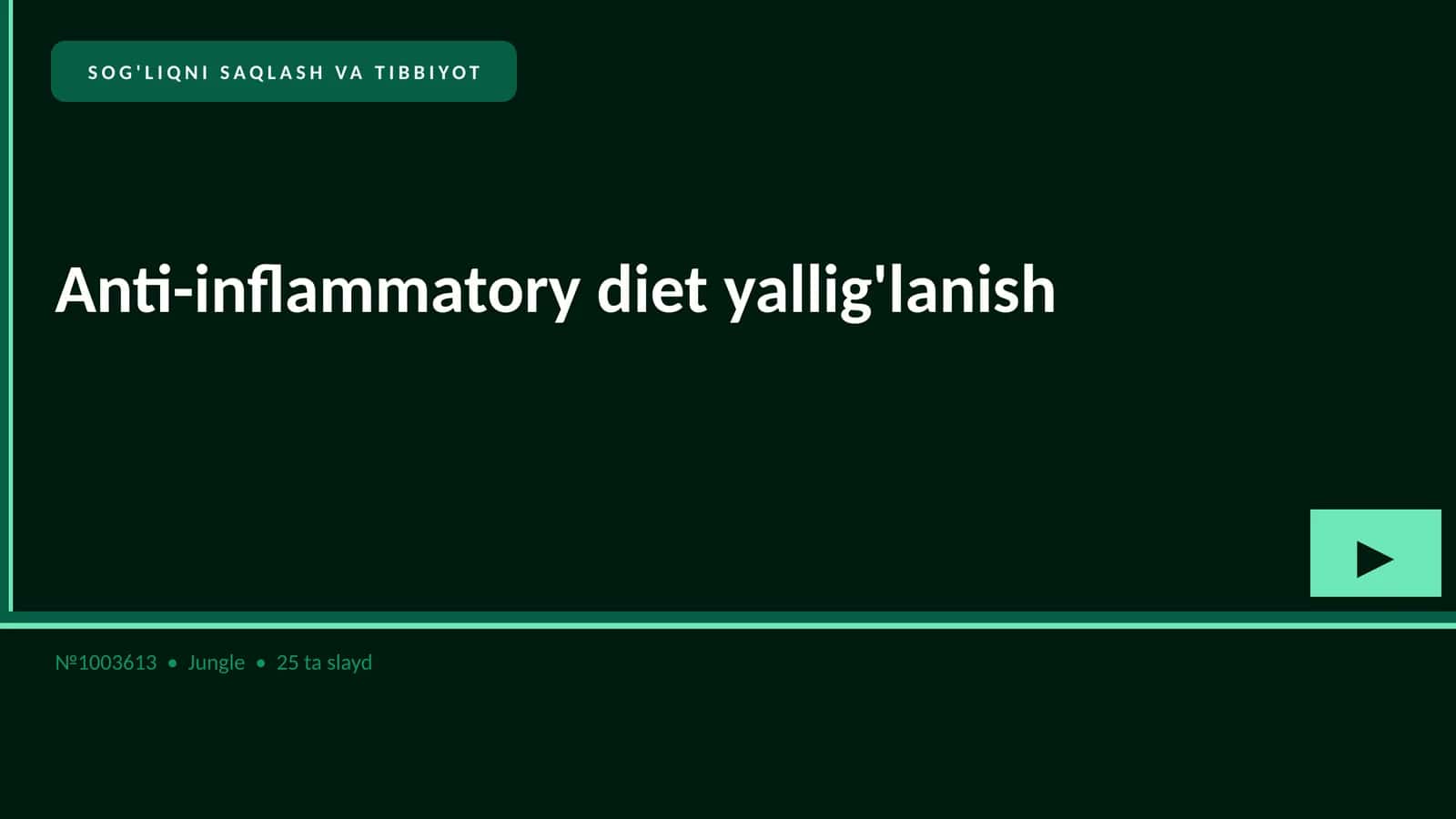 Anti-inflammatory diet yallig'lanish 1