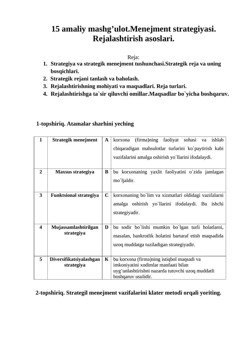 Strategik menejment 1
