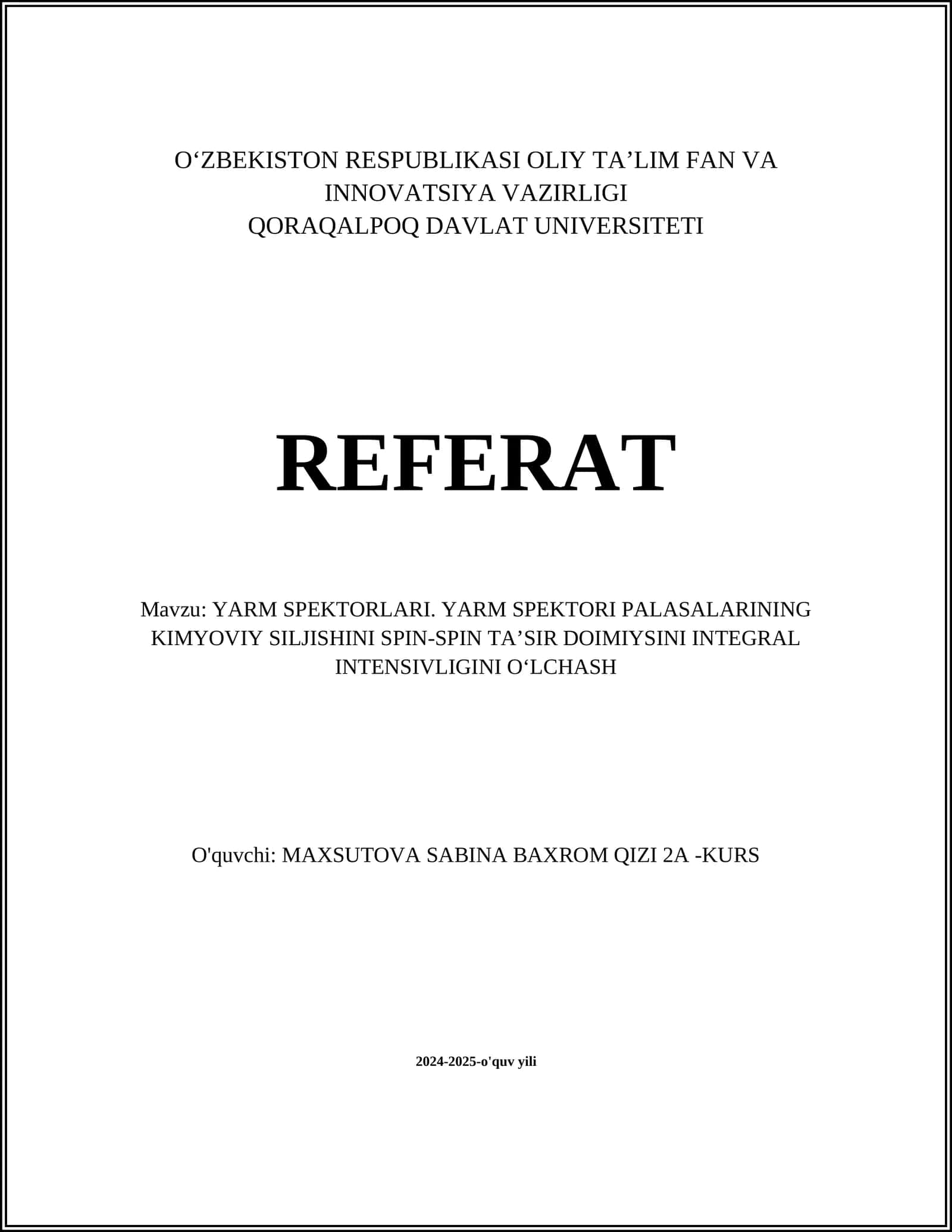 YARM SPEKTORLARI 1