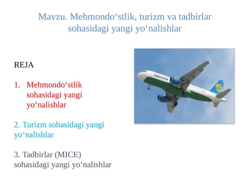 Mehmondo‘stlik, turizm va tadbirlar sohasidagi yangi yo‘nalishlar 1