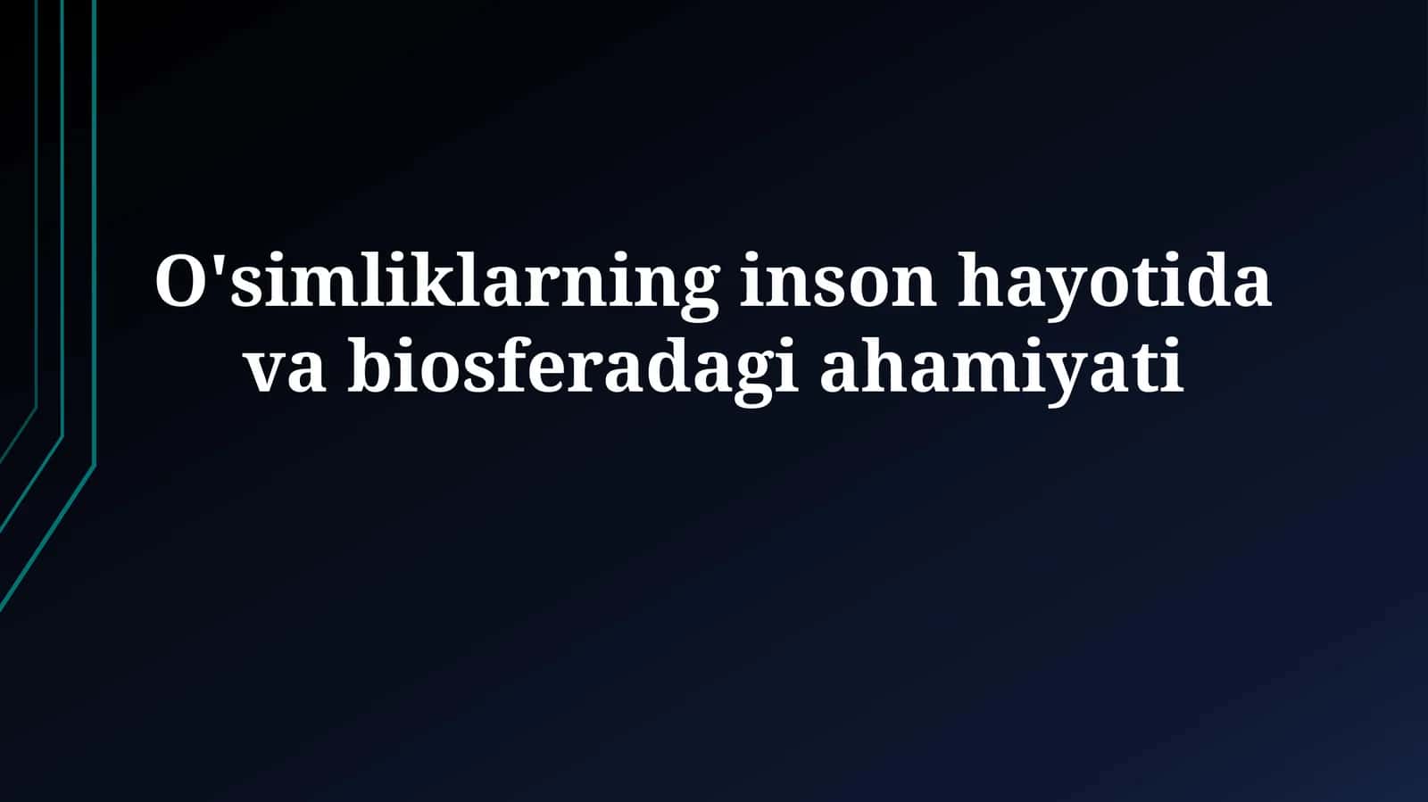 Fotosintez va kislorod ishlab chiqarish 1