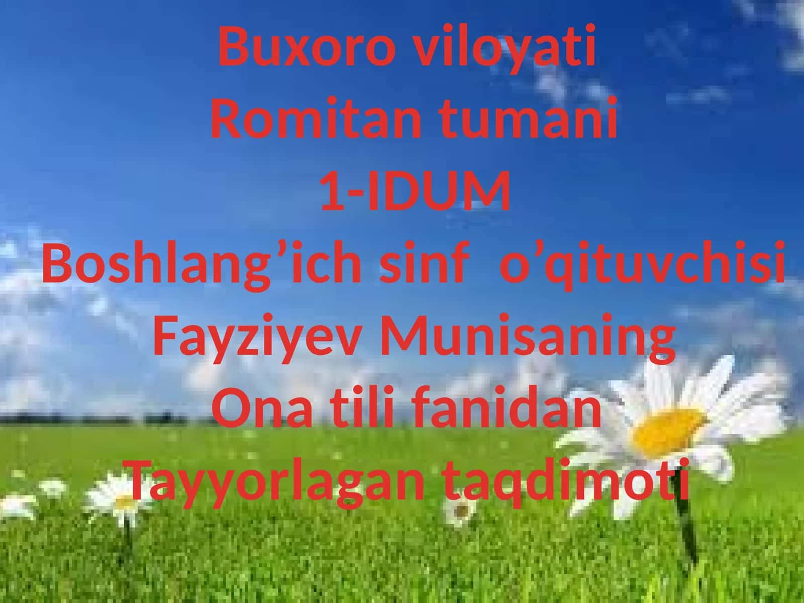 3-sinf Ona tili fanidan Rang-tus va maza-ta'm dars ishlanma 1