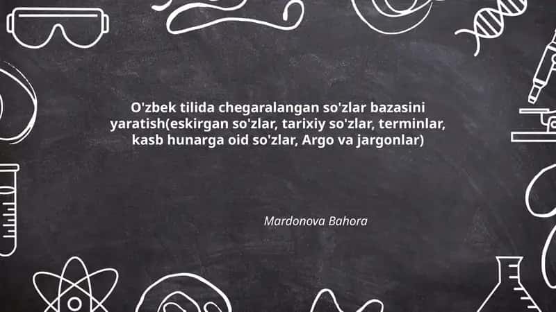O'zbek tilida chegaralangan so'zlar bazasi 1