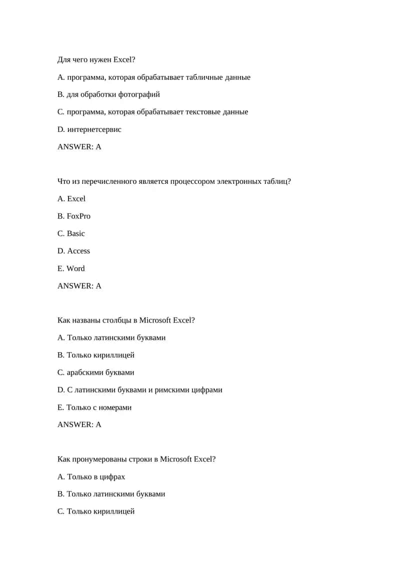 Microsoft Excel 1