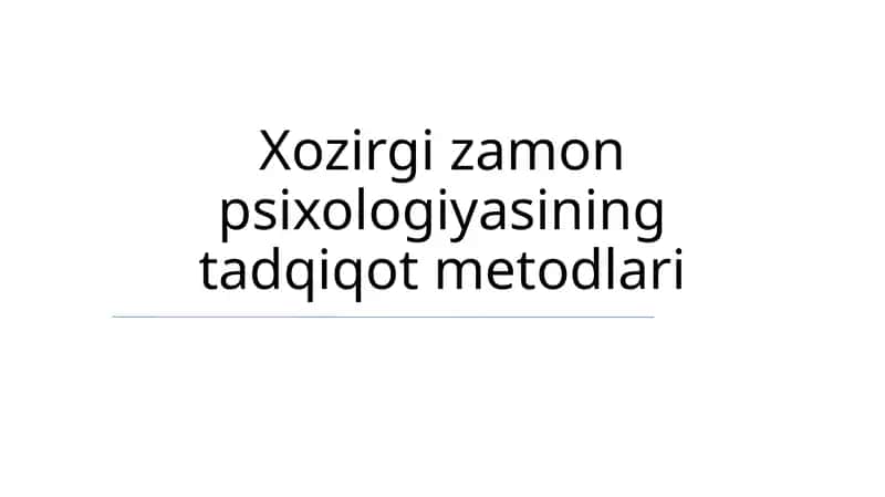 Psixologiyada tadqiqot usullari 1