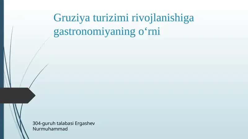 Gruziya gastronomiyasining turizm sanoatidagi roli va ahamiyati 1