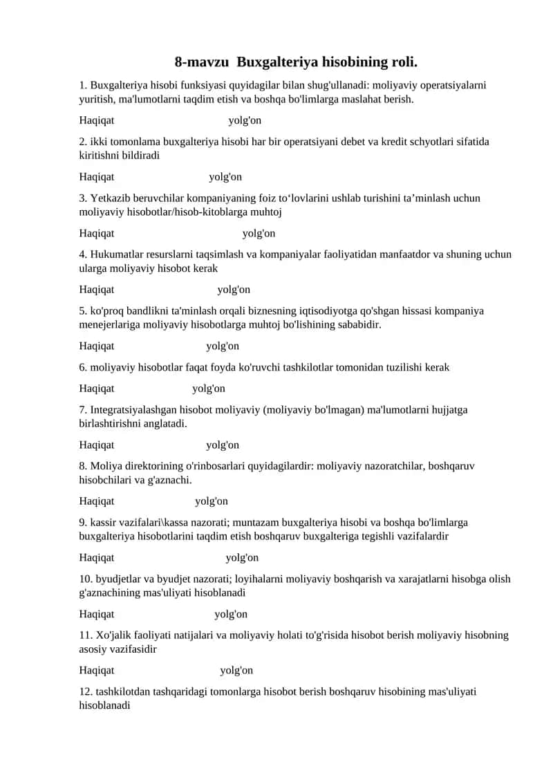 8-mavzu Buxgalteriya hisobining roli. 1