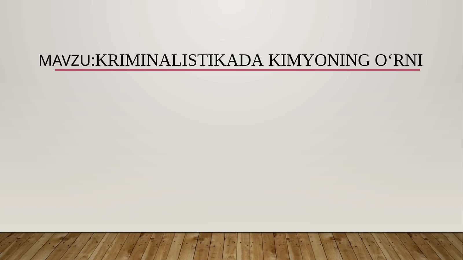Kriminalistika 1
