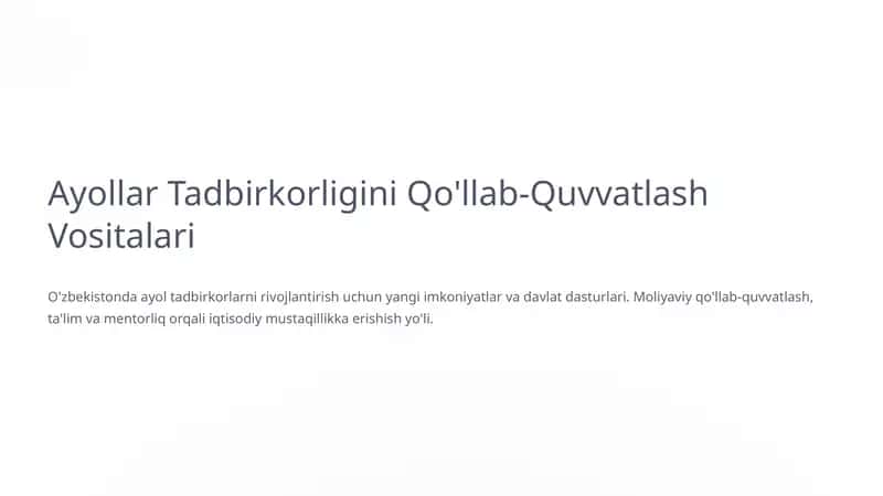 Ayollar Tadbirkorligi 1