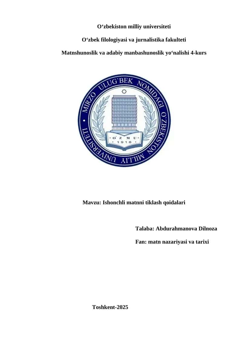 Ishonchli matnni tiklash qoidalari 1