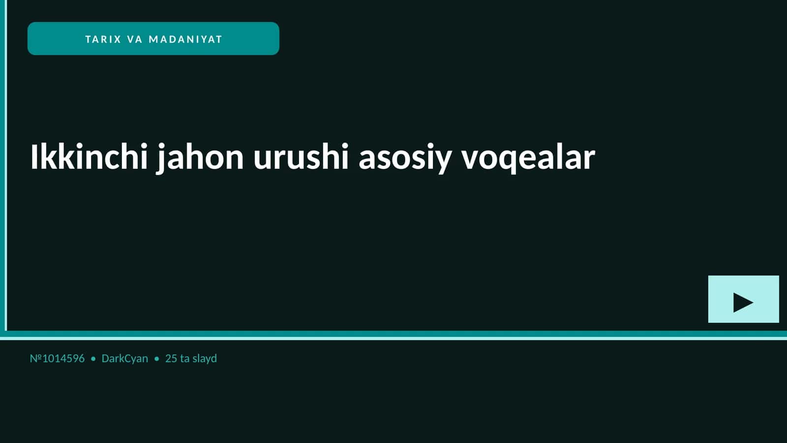 Ikkinchi jahon urushi asosiy voqealar 1