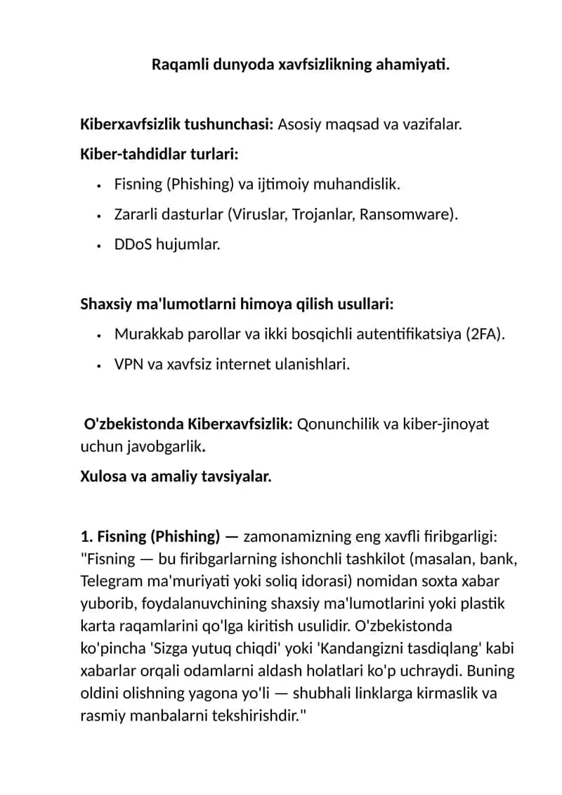 Raqamli dunyoda xavfsizlikning ahamiyati 1
