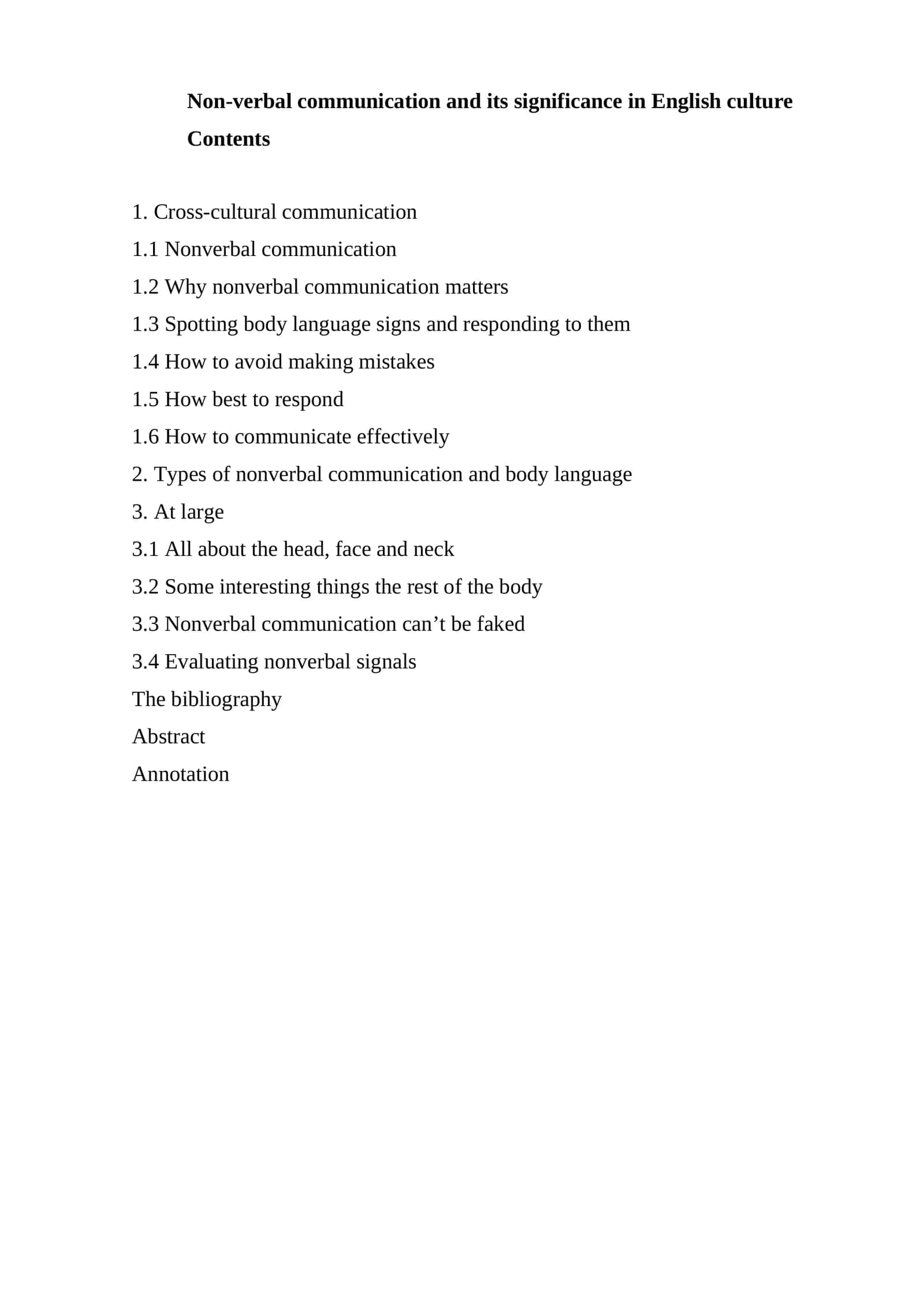 Non-verbal communication and its significance in English culture 1