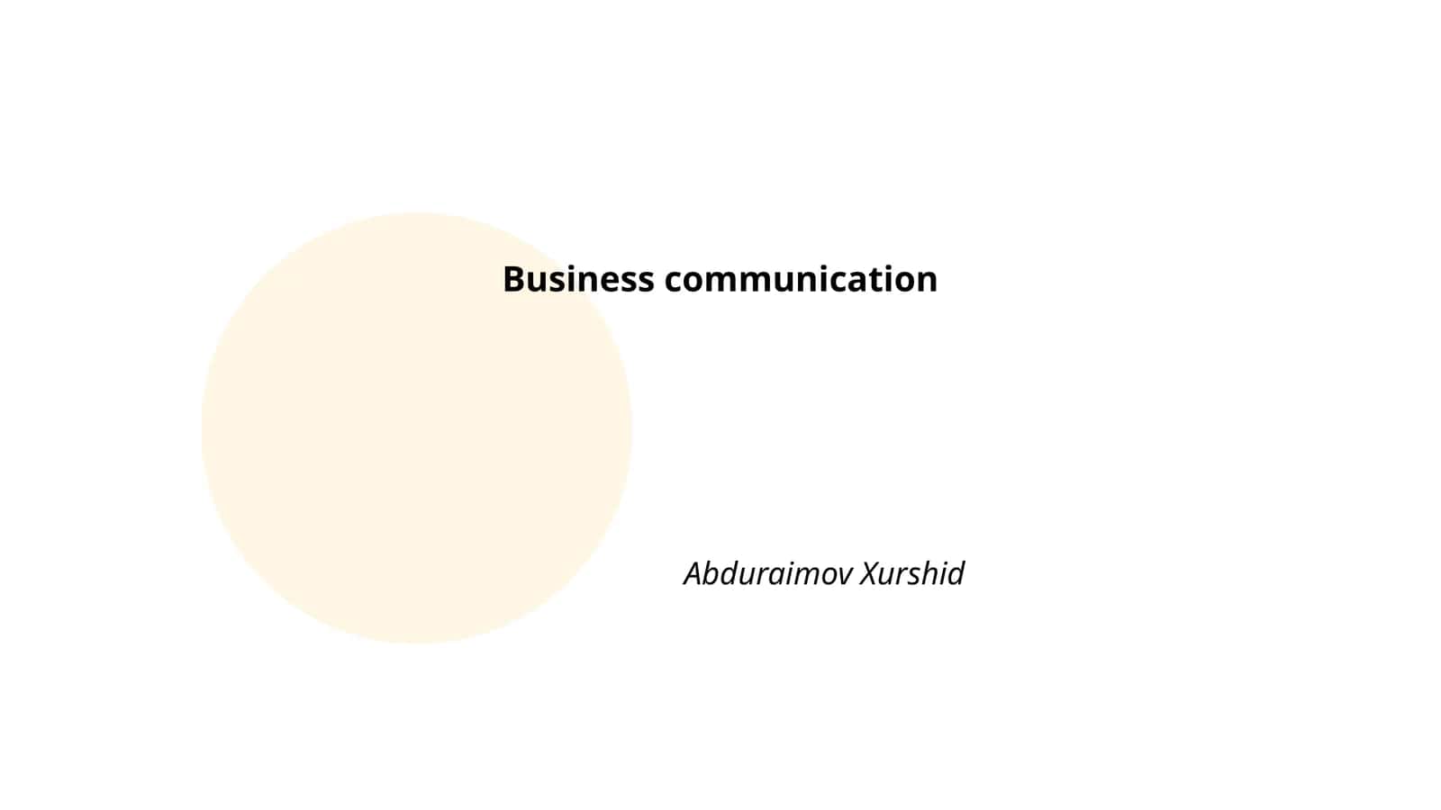 Business Communication 1