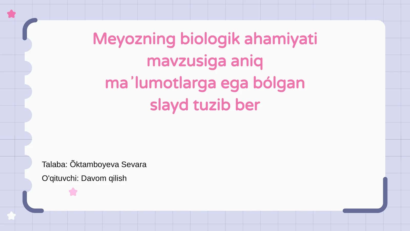 Meyoz Jarayoni 1