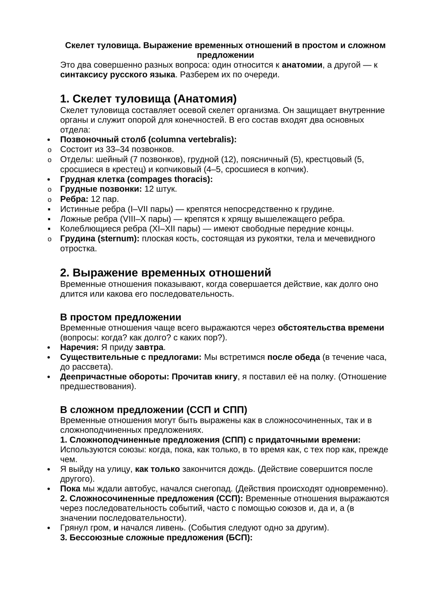 Скелет туловища 1