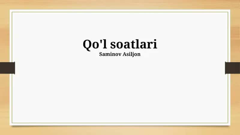 Bilaguzuk soati 1