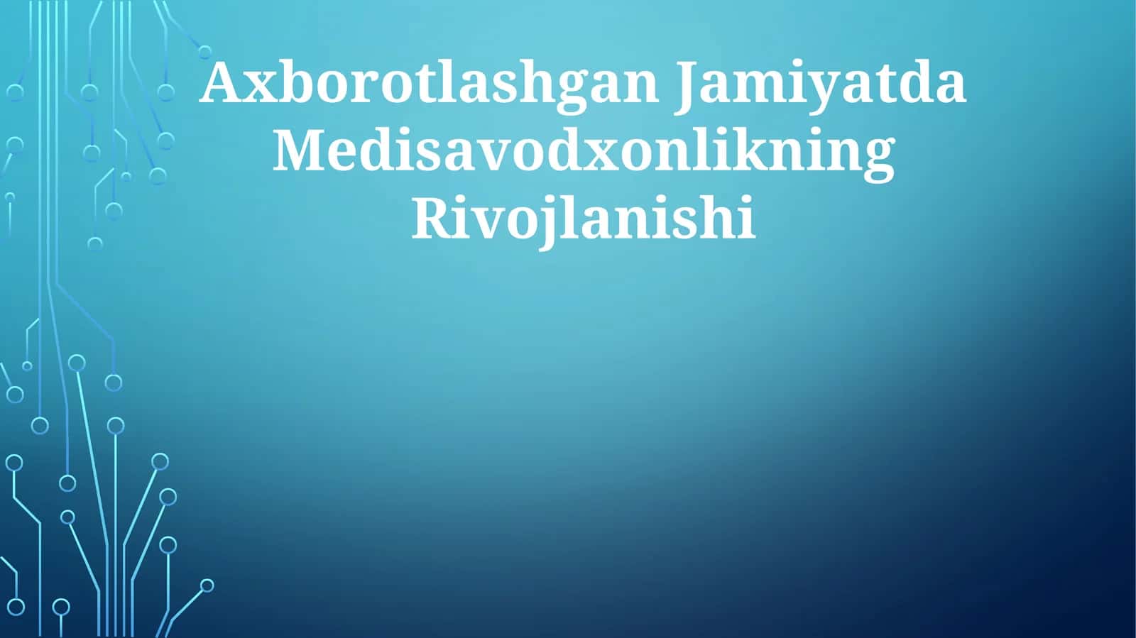 Shaxsiylashtirilgan Sog'liqni Saqlash Ta'limi 1