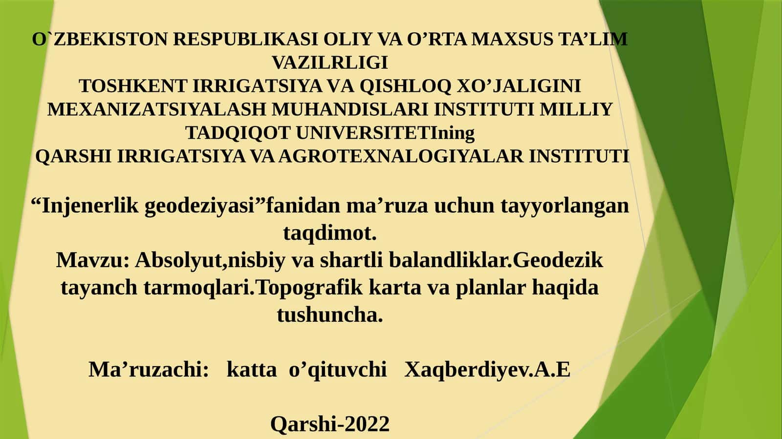 Injenerlikgeodeziyasi 1