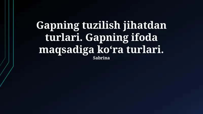 Gapning tuzilish jihatdan turlari 1