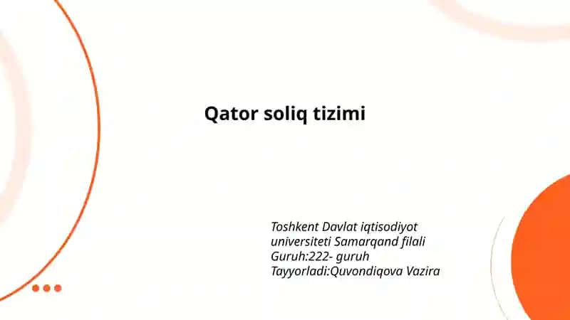 Qator soliq tizimi