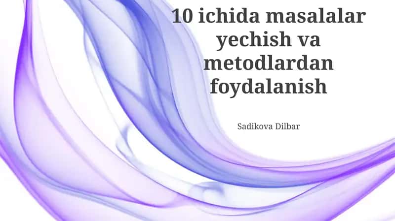 Muammolarni Yechish Usullari 1