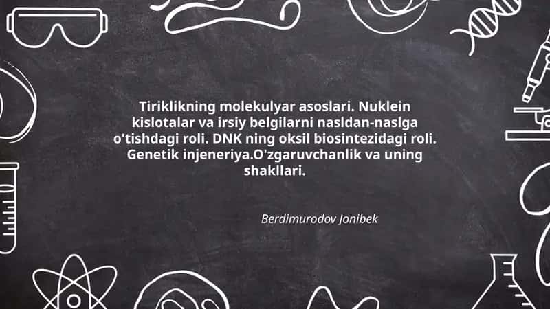 Tiriklikning molekulyar asoslari 1