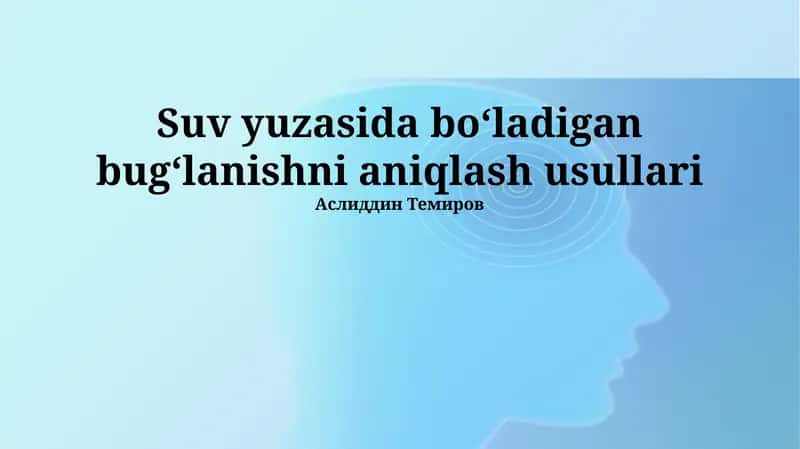 Suv balansi usuli 1