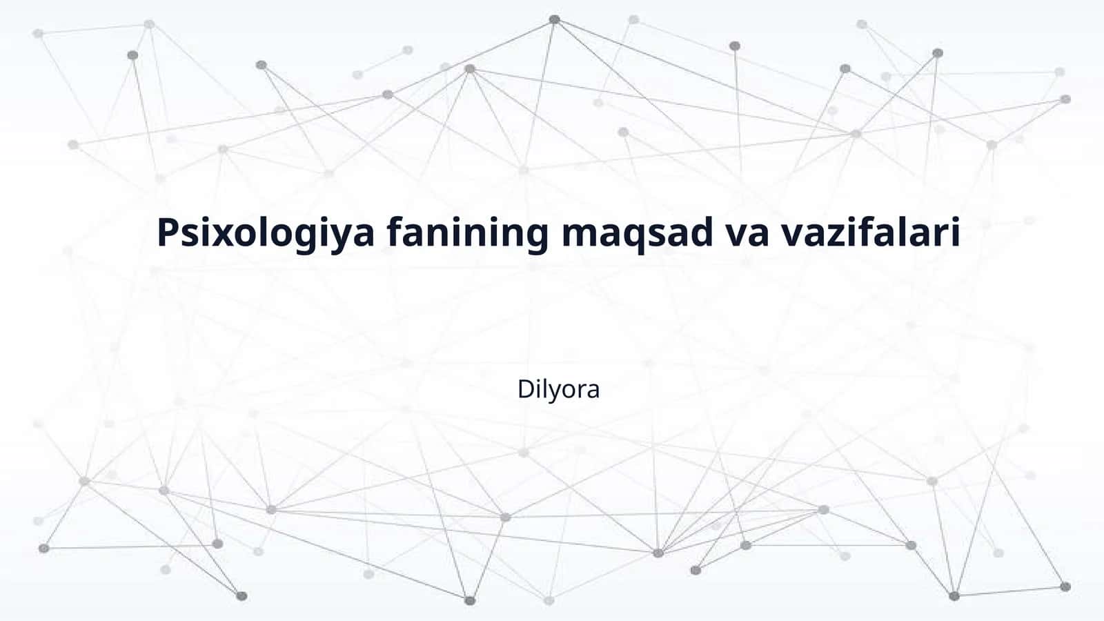 Psixologiya fanining maqsad va vazifalari 1