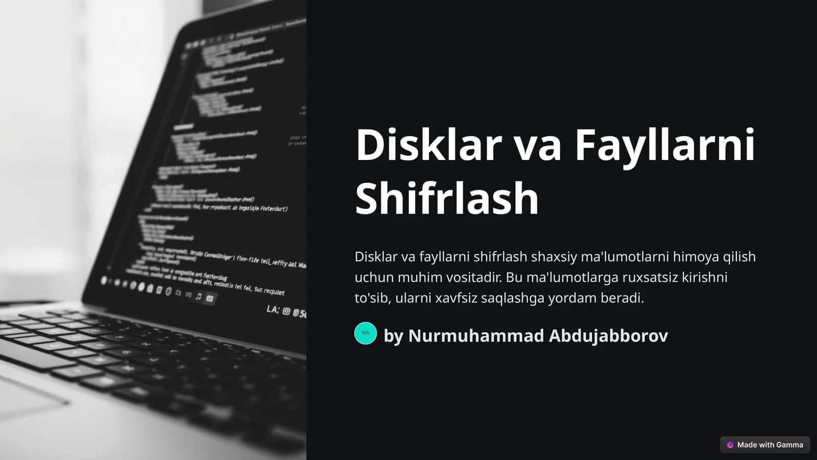 Disklar va Fayllarni Shifrlash 1