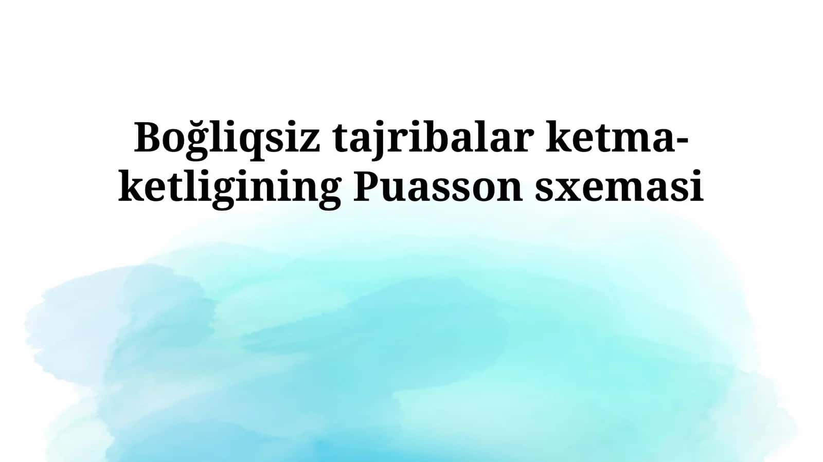 Puasson sxemasi 1