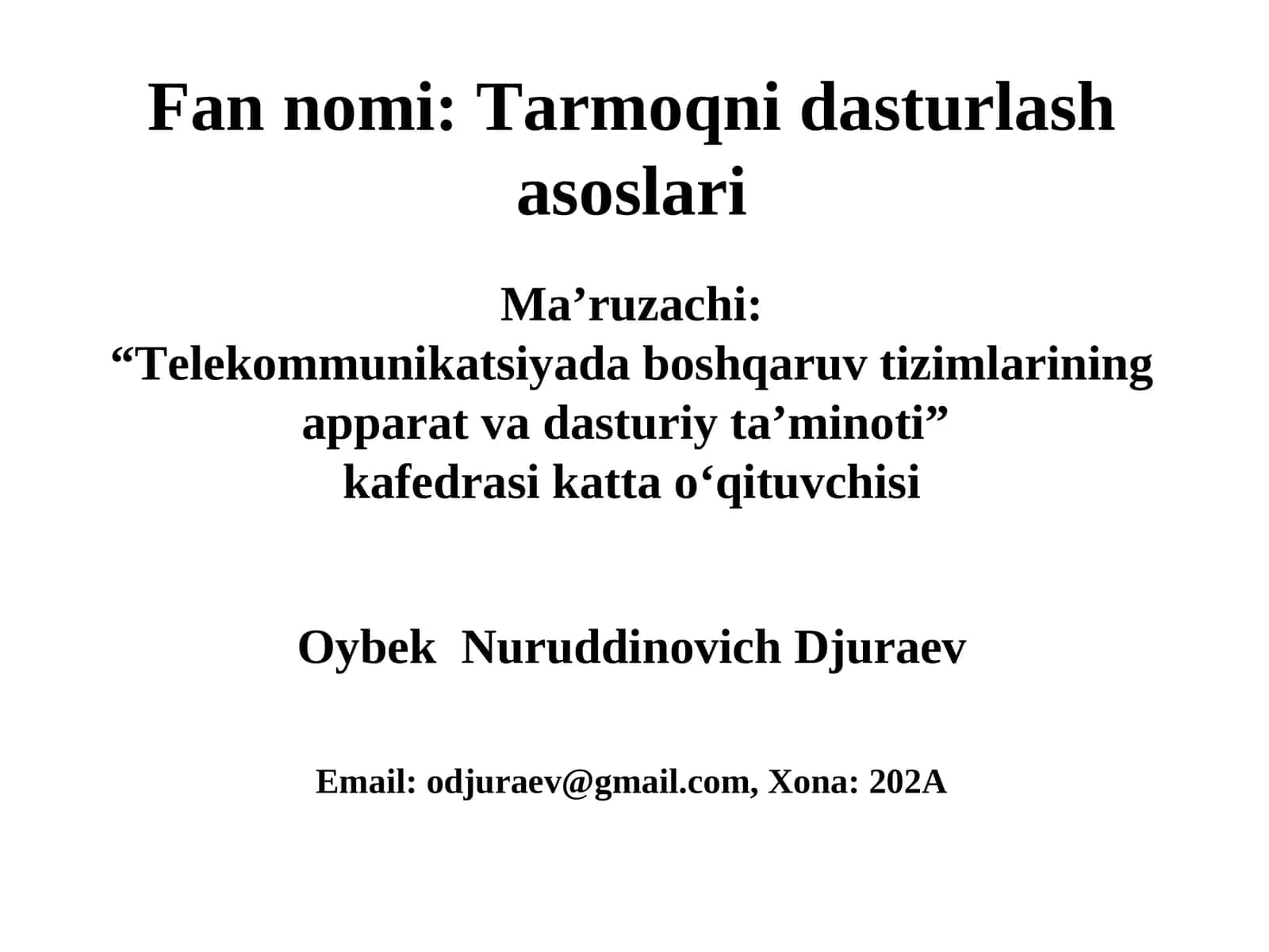 Tarmoqni dasturlash asoslari 1