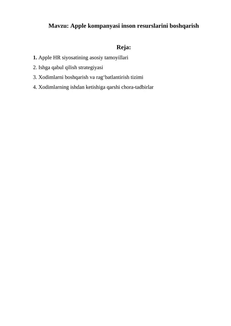 Apple HR siyosati 1