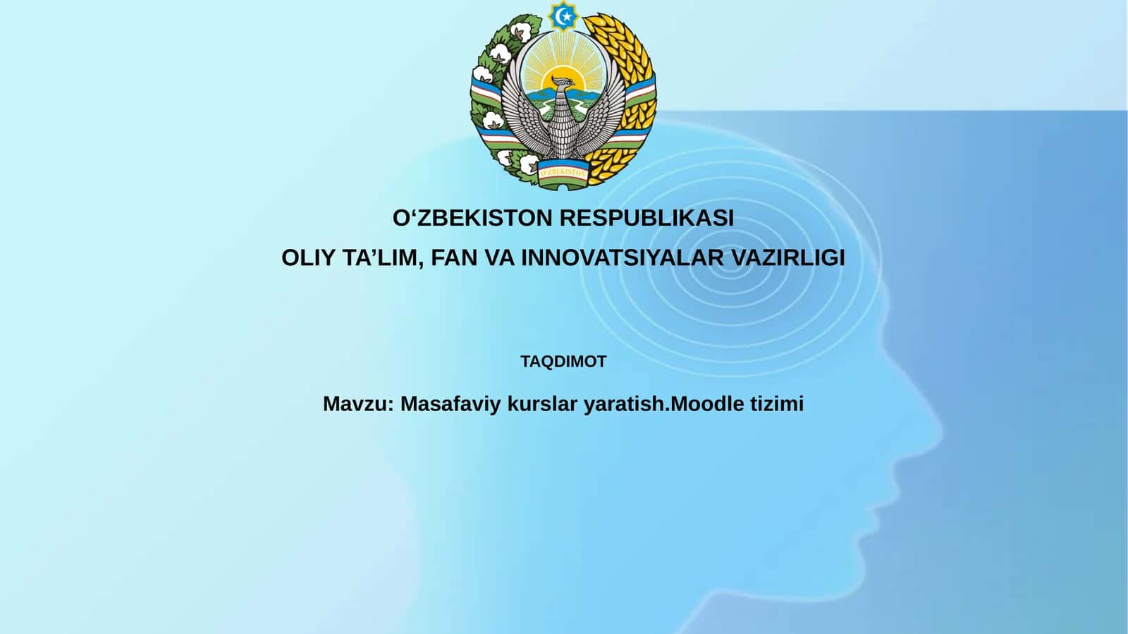Masafaviy kurslar yaratish. Moodletizimi 1